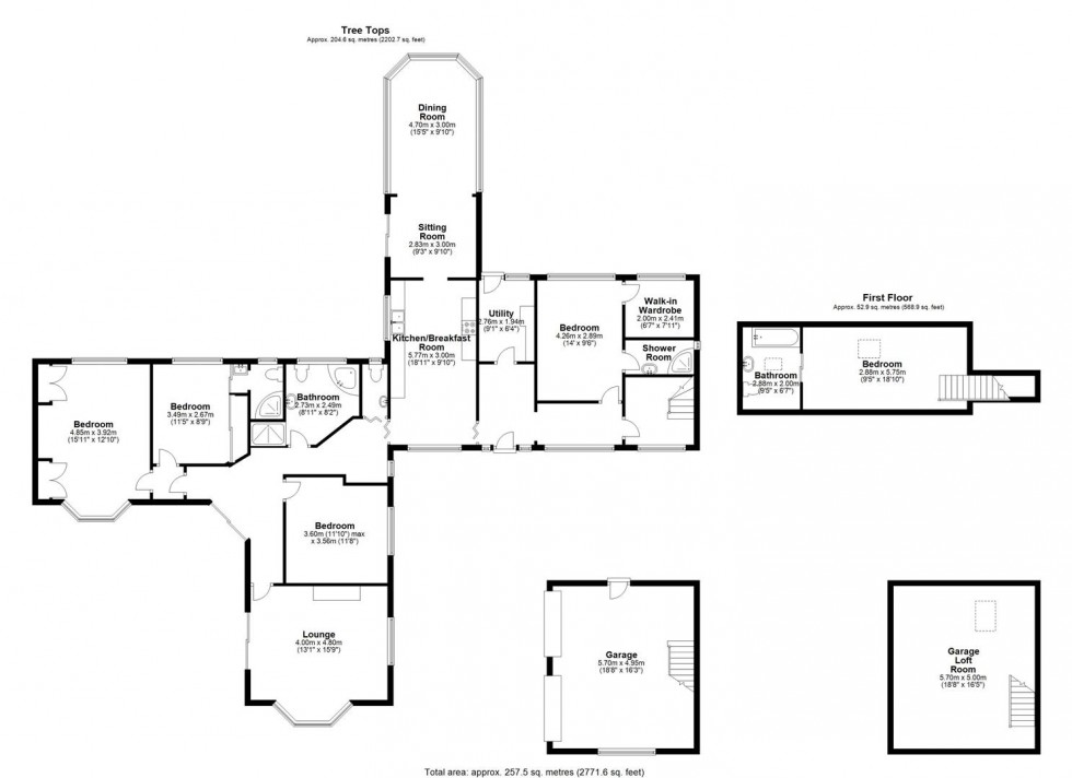 Floorplan for Tree Tops, Slitting Mill Road