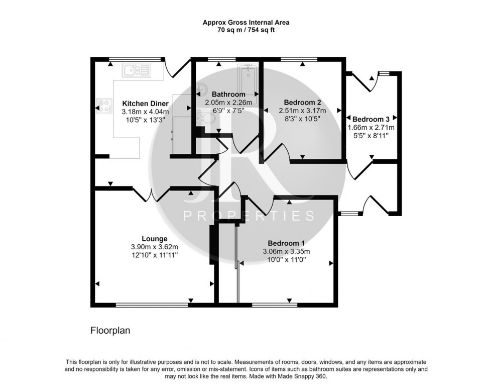 Floorplan for Arthur Wood Place, Rugeley