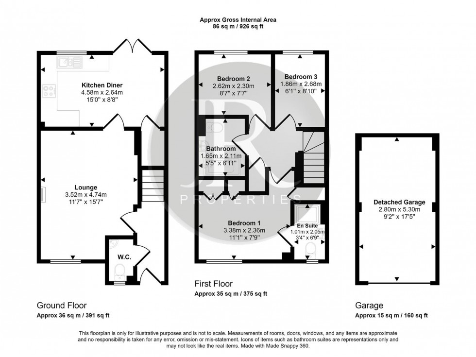 Floorplan for St. Johns Drive, Hawksyard, Rugeley