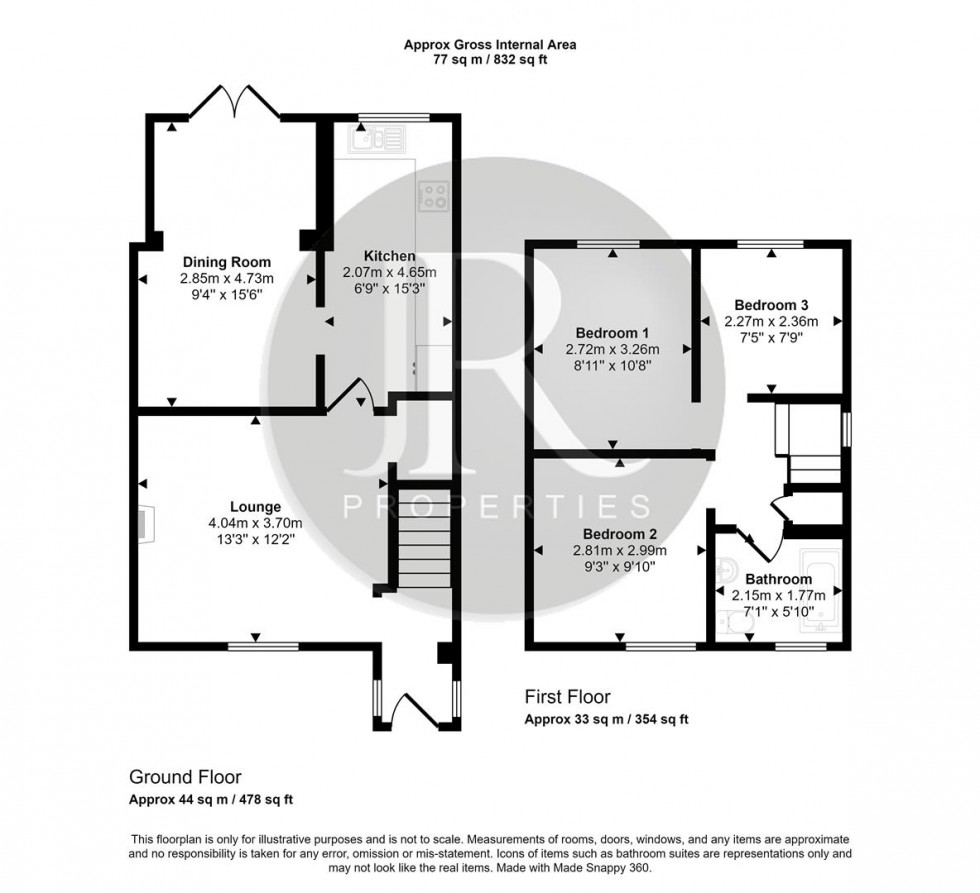 Floorplan for Park View Terrace, Rugeley