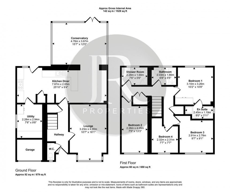 Floorplan for Overpool Close, Rugeley
