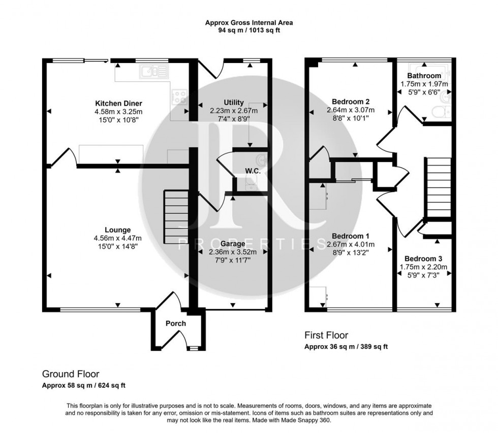 Floorplan for Hillway Close, Rugeley