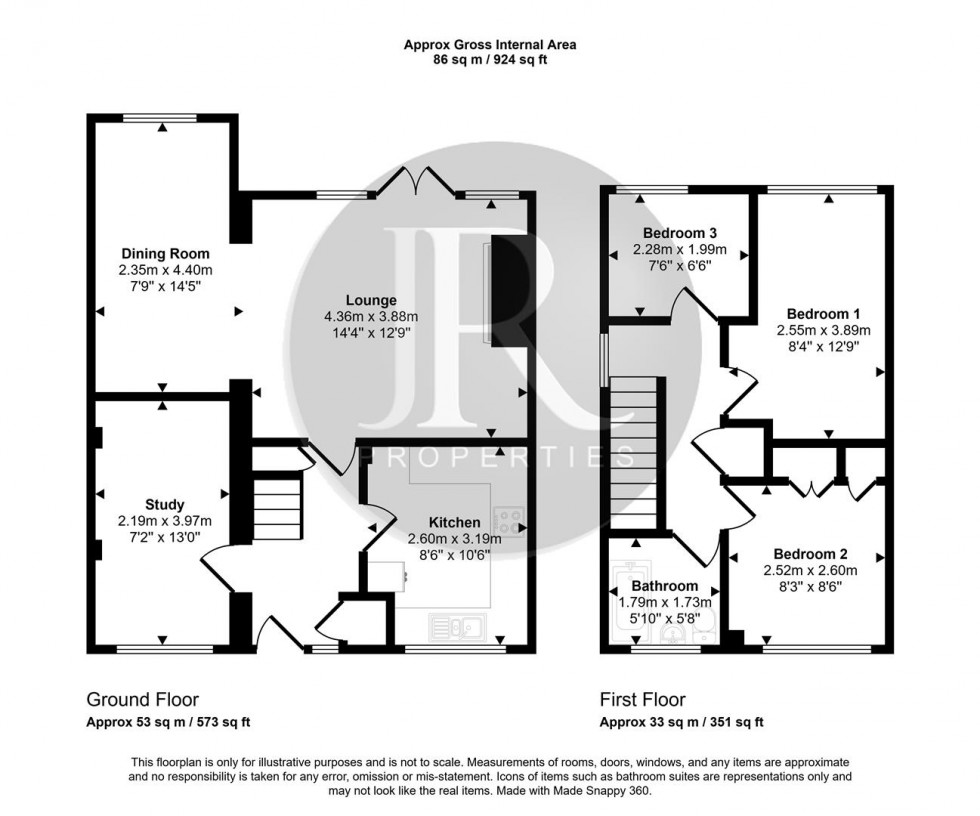 Floorplan for Woodthorne Close, Etching Hill