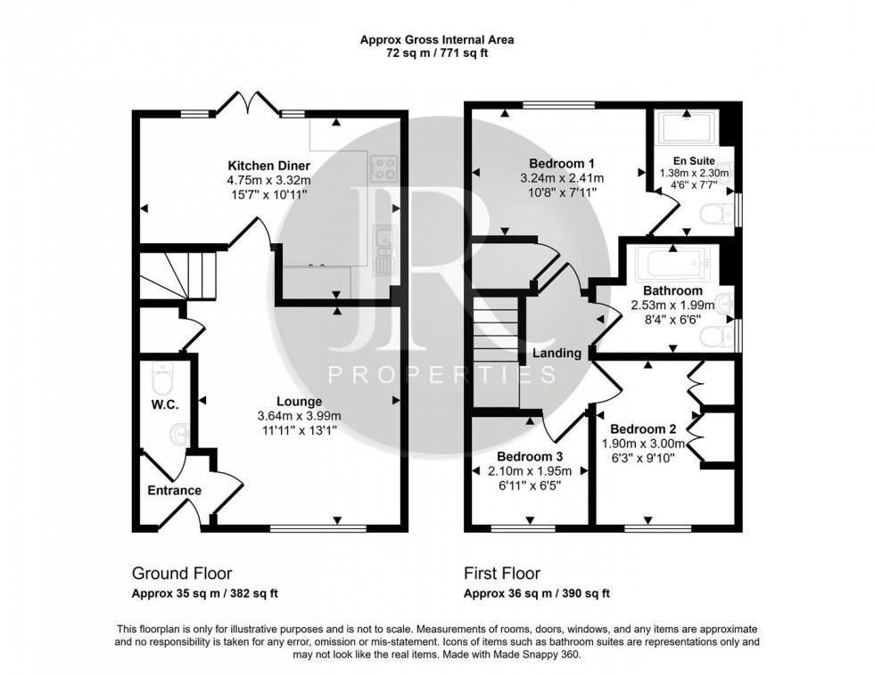 Floorplan for Walker Drive, Fradley, Lichfield