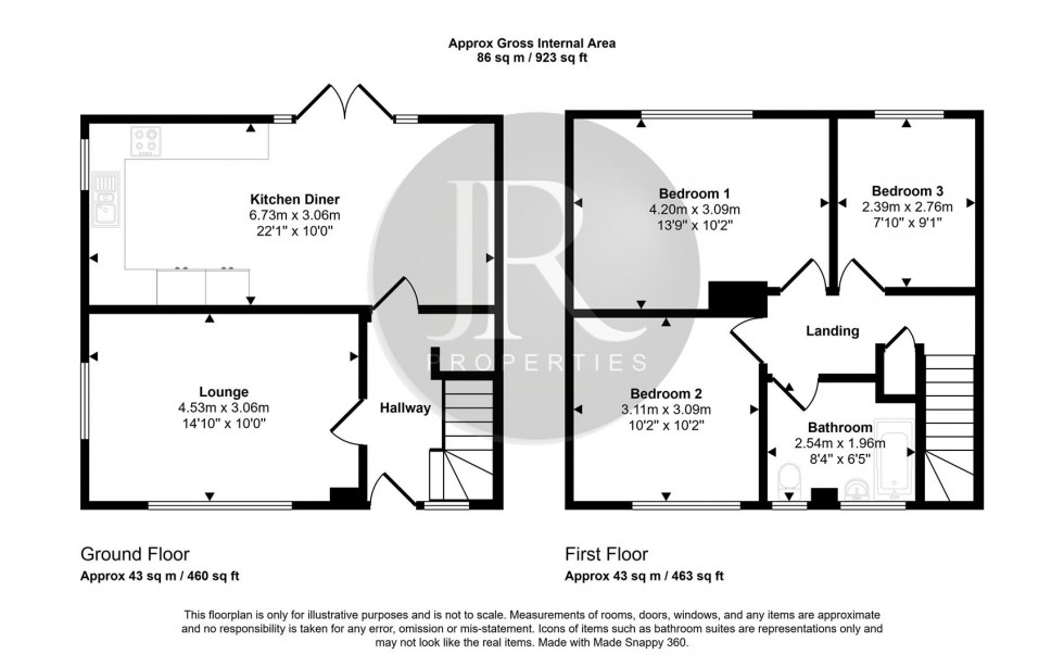 Floorplan for Bridge Road, Handsacre