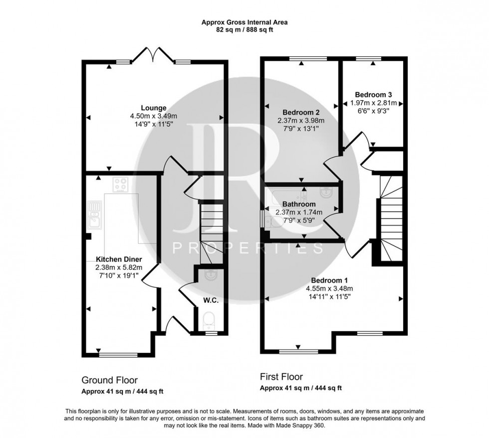 Floorplan for Bower Lane, Rugeley