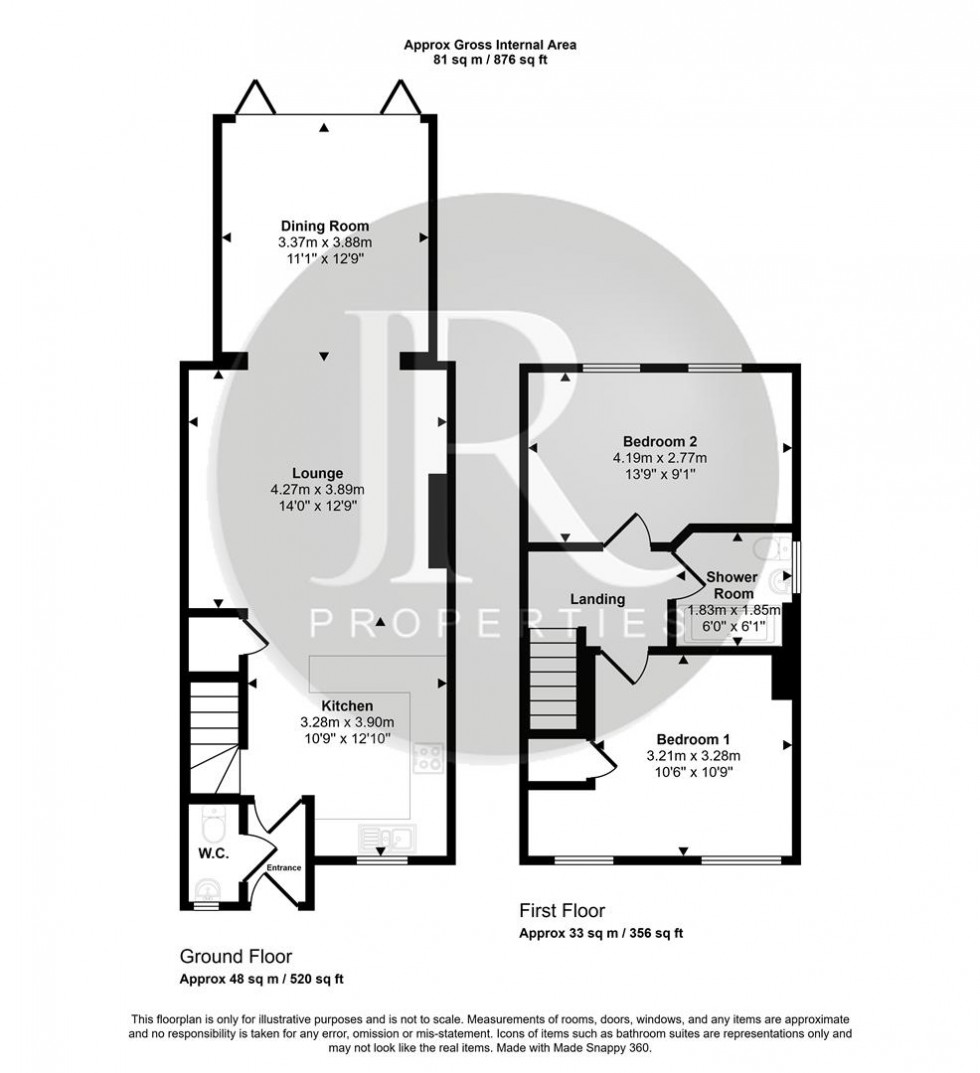 Floorplan for Lower Birches Way, Rugeley