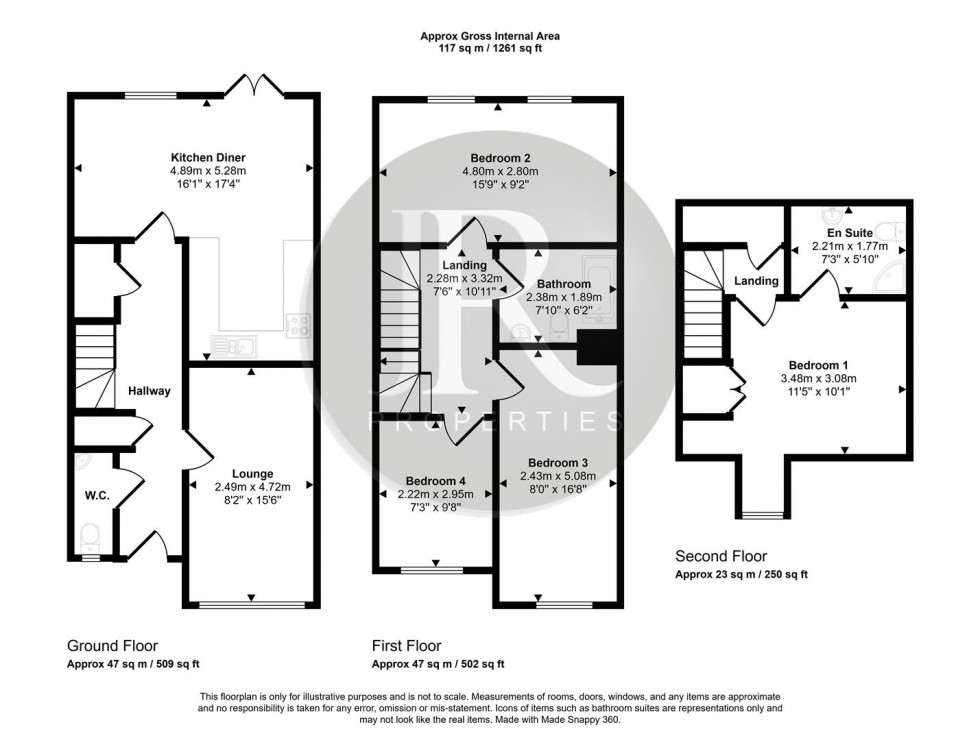 Floorplan for The Lindens, Brereton, Rugeley