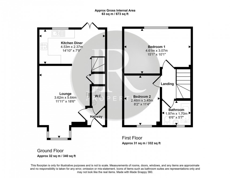 Floorplan for St. Thomas Way, Hawksyard, Rugeley