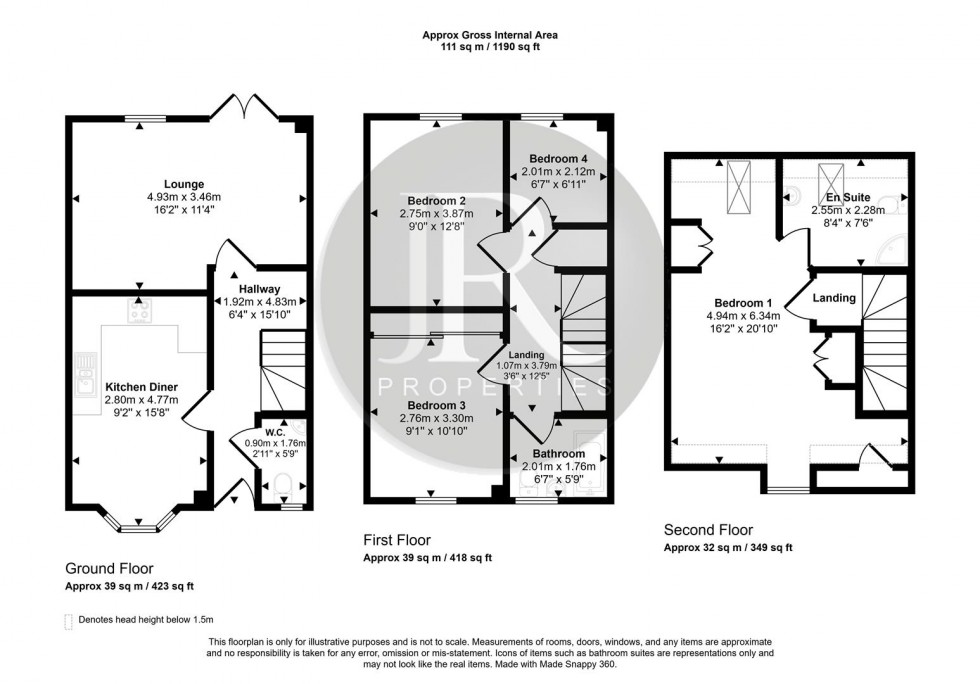 Floorplan for The Lindens, Brereton, Rugeley