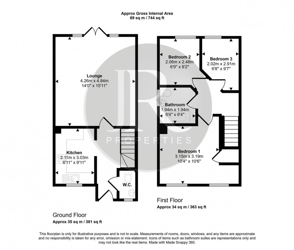 Floorplan for Lower Birches Way, Rugeley