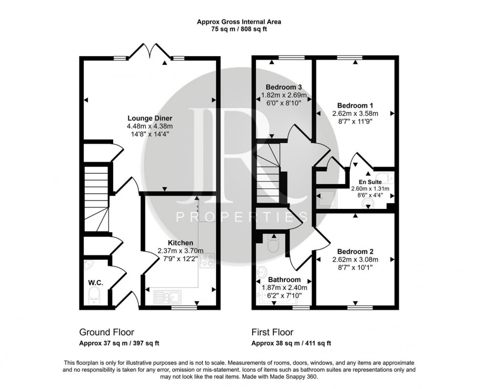 Floorplan for Buckmaster Way, Rugeley