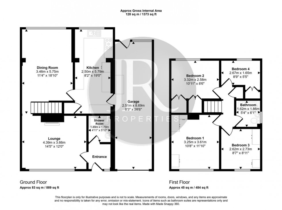 Floorplan for The Oaklands, Etching Hill