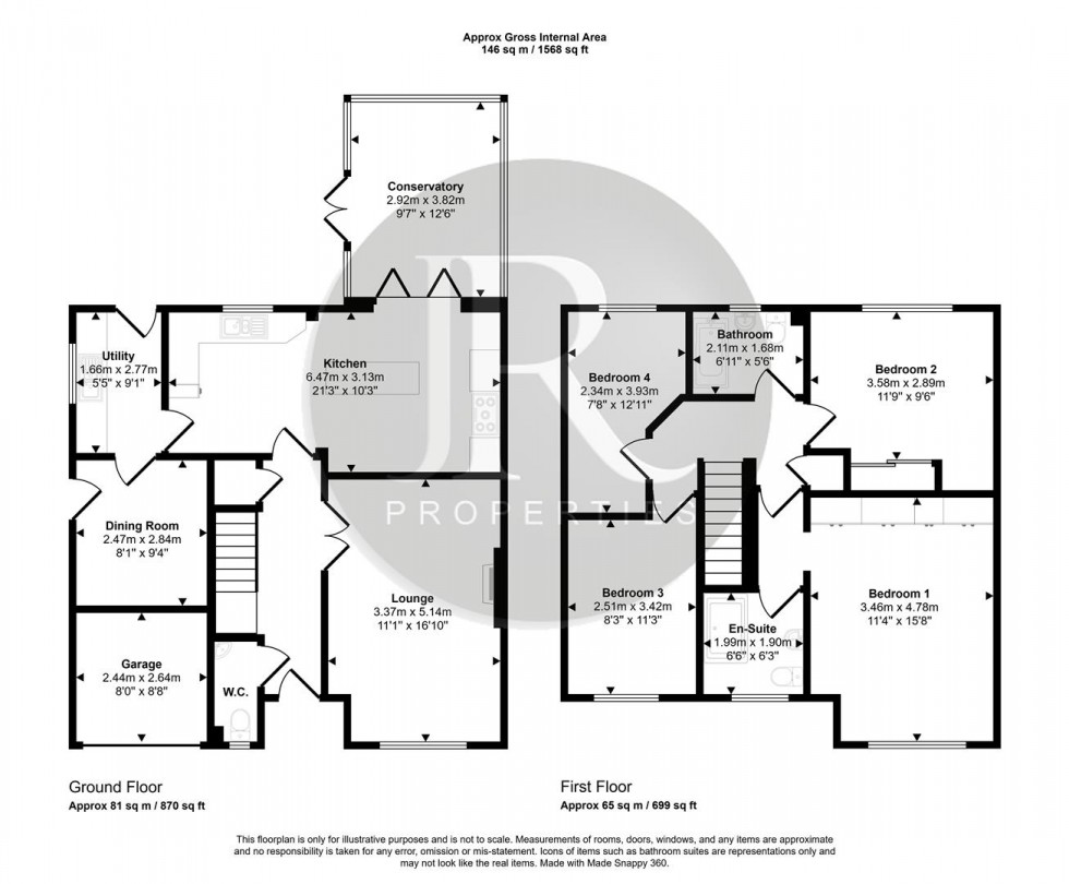 Floorplan for Bonney Drive, Rugeley